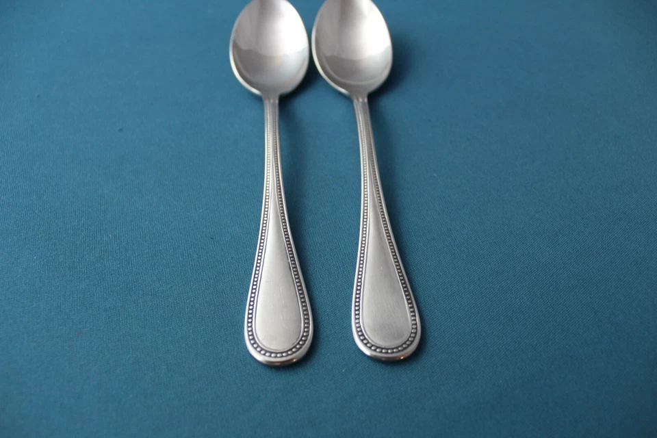 2 cucharaditas toalla CUENTAS ANTIGUAS satinado 18/8 acero inoxidable Alemania 6 1/4" Foto 2 de 4