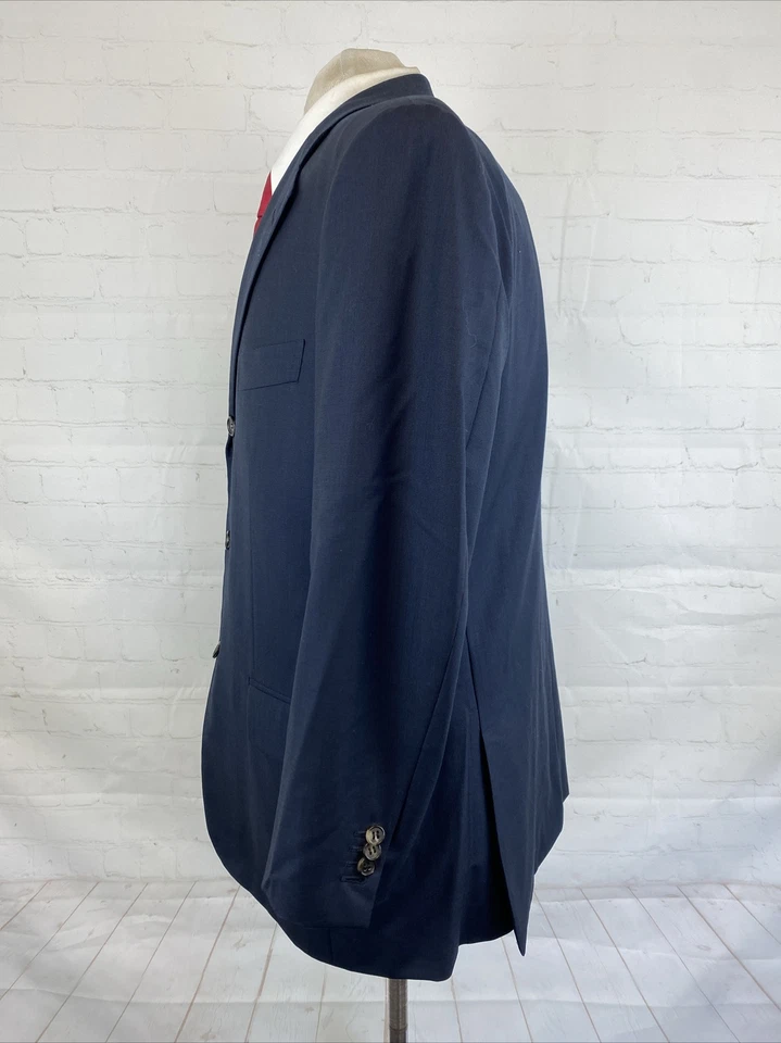 HUGO BOSS Italy Men's Navy Blue Super 120 Wool Blazer 42R $2,495 - Image 4 of 4