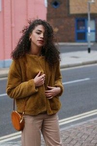 mustard fur jacket