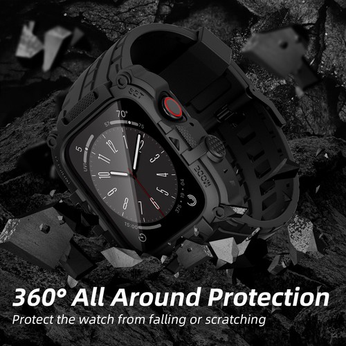 For Apple Watch Series45678SE TPU Protective Case Steel Film + Band Case 44/45mm - Zdjęcie 9 z 13