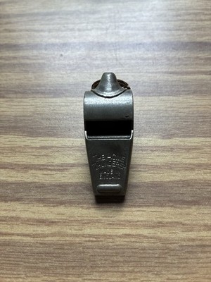 Vintage The Acme Thunderer Whistle Made in England Nickel Plated Brass Coach
