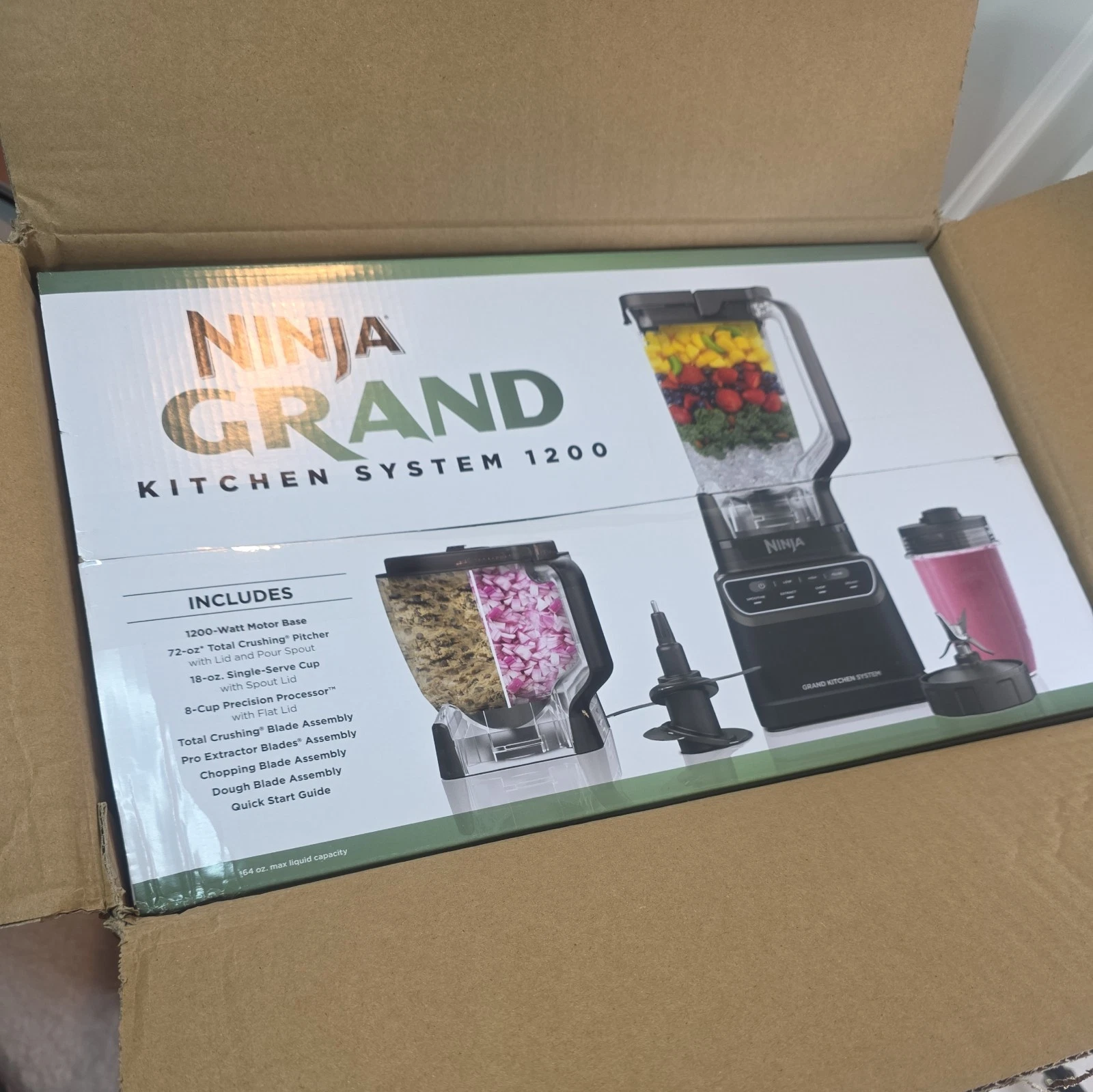 NEW Ninja 1200 Watt Blender 72 Oz KS500 Black 4 Preset Programs 3 Speeds (A-50)