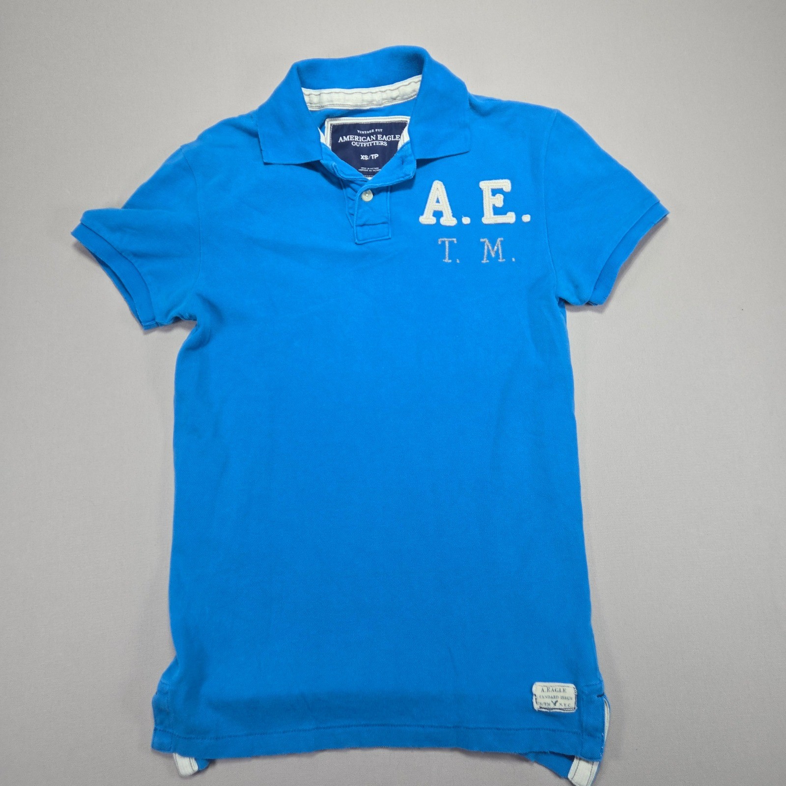American Eagle Outfitters Polo Shirt Blue AE TM Vintage Fit Men