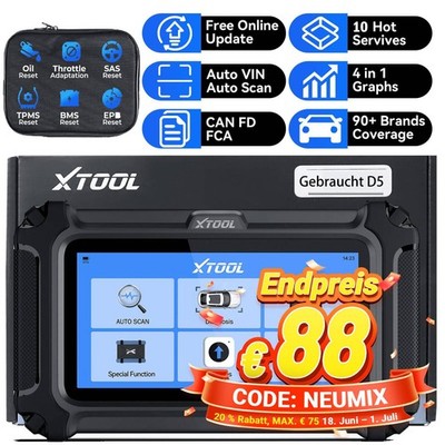 Gebraucht XTOOL D5 Profi KFZ OBD2 Diagnosegerät Fehler Auslesen Scanner 5 System