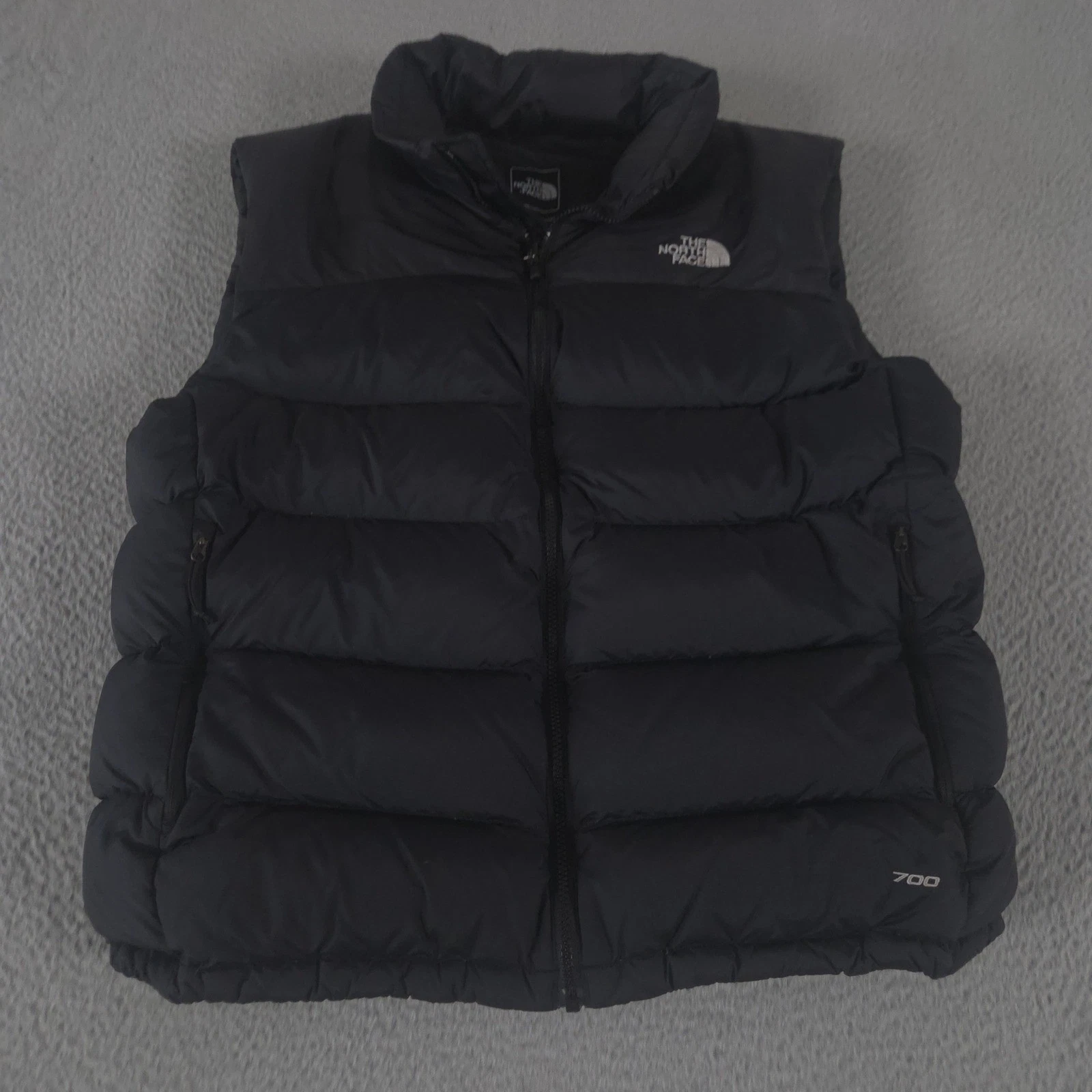 The North Face Vest Mens Large Black Nuptse 700 Puffer Down Insulated Jacket