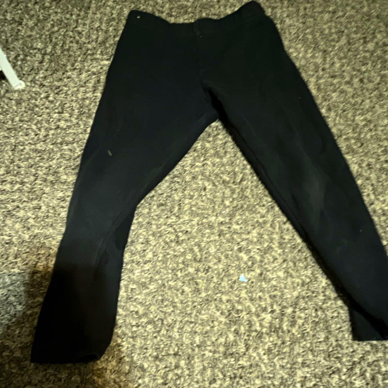 365 Kids Girls Black Solid Cotton Ankle Leggings Pants, Youth Size 7