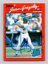 Juan Gonzalez Authentic Autographed 1990 Donr...