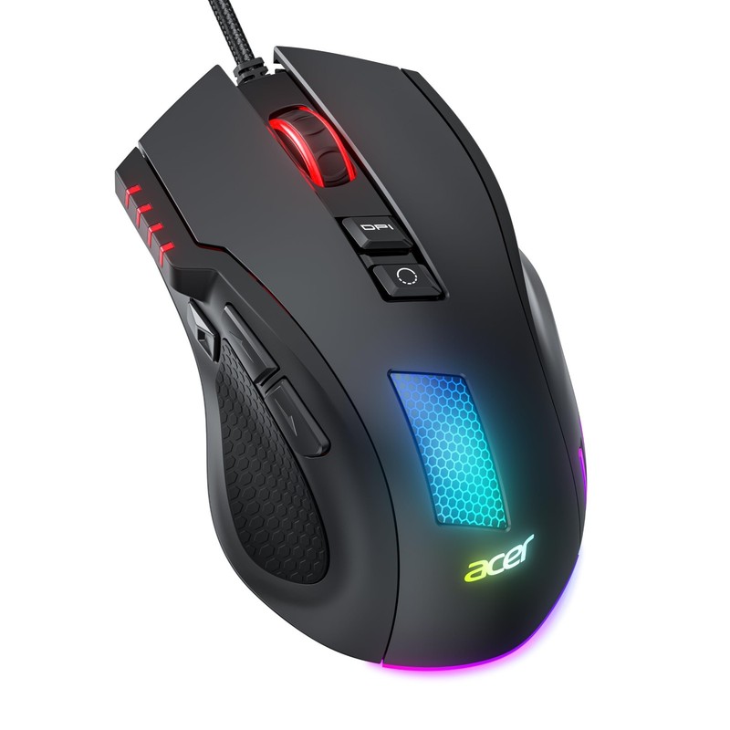 Acer Wired Gaming Mouse 12800 DPI 8 Programmable Buttons USB RGB Black