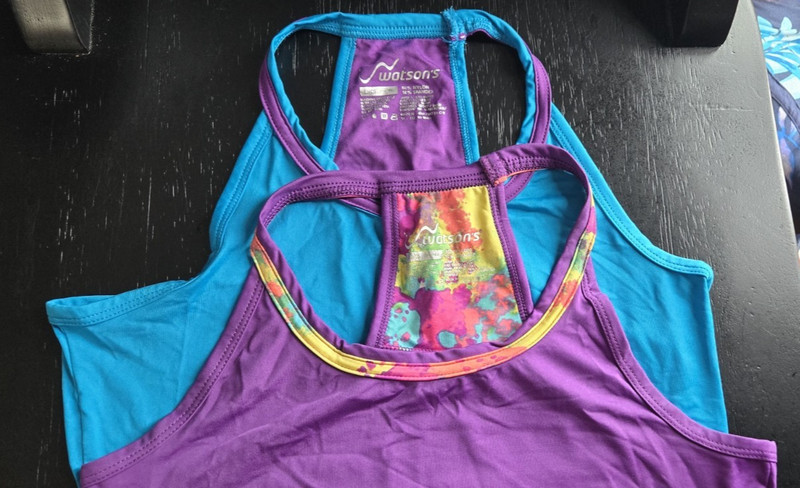 2 Watson's Girls'Large 14-16 Performance Racerback Athletic Tank Tops