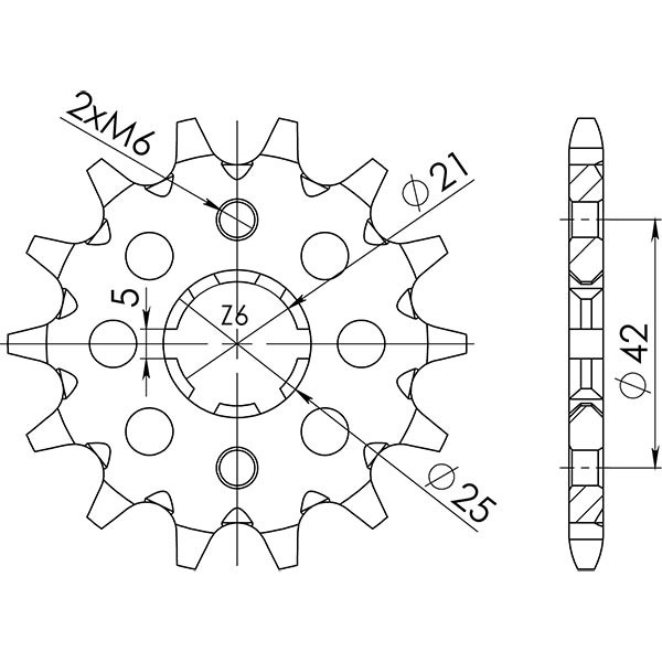 Ritzel P520 - Z14 (DIS.30300) Kawasaki 250 KDX 91/94-image