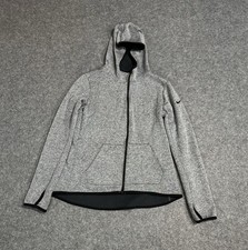 Nike Dri-Fit Therma Full Zip Training Hoodie Gray Jacket Womens Large 803505-060