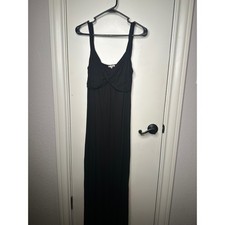 Matty M Womens Black Twist Front V-Neck Sleeveless Knit Maxi Dress Small