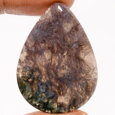 100 Natural Moss Agate Pear Shape Cabochon Gemstone 35 Ct. 37X26X4 mm UG-2271