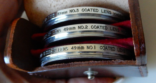 Vemar (Japan) 49mm Close Up Lens #1+2+3 in Original Leather Case MINT