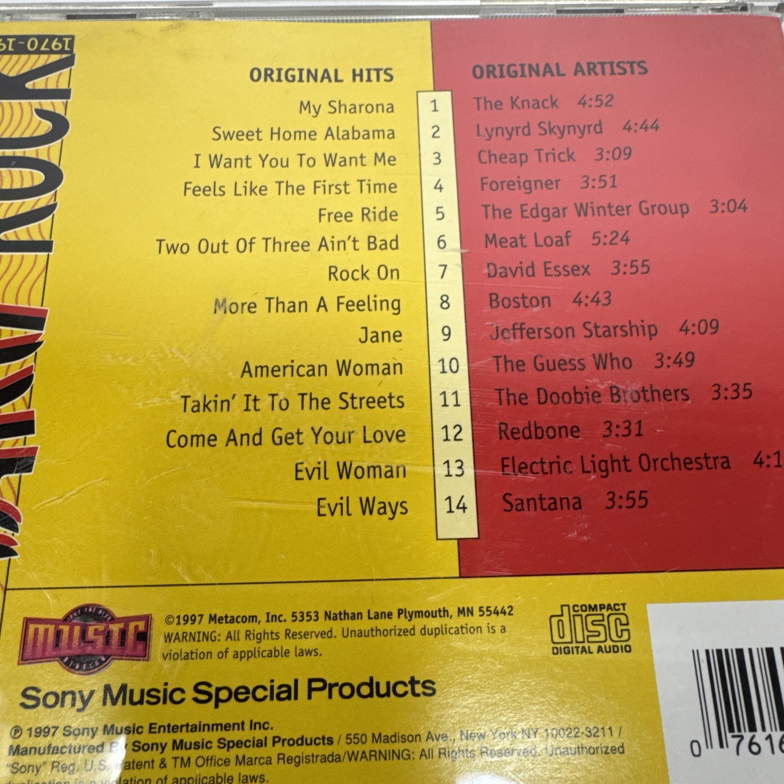 70's Party Rock 1970-1979 CD~ Various Artists