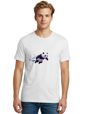 Flying-Panda Mens Graphic Tee, 100% Cotton, Casual Summer Wear