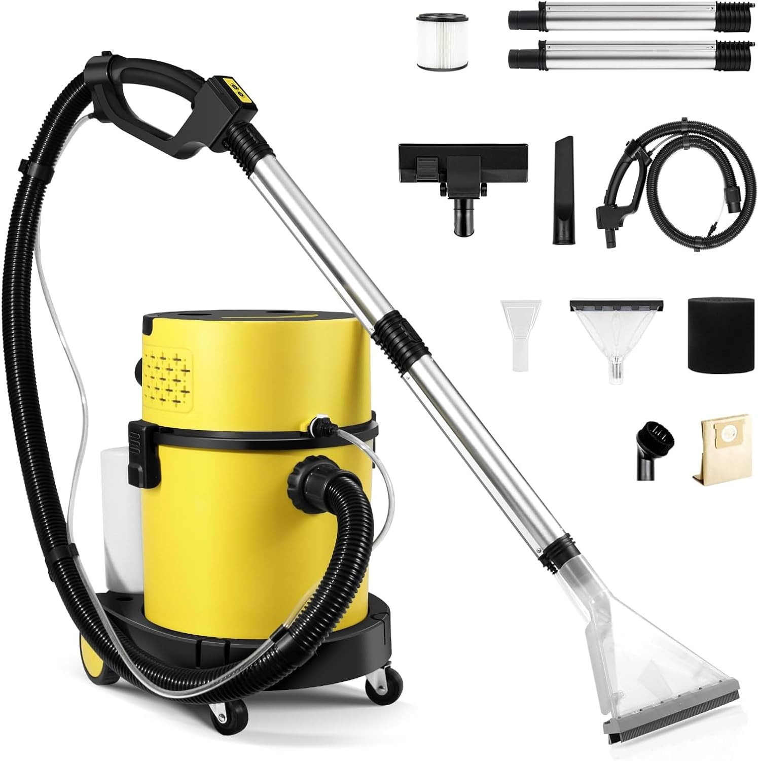 Wet Dry Vacuum & Carpet Cleaner 6 Gallon,5.5 Peak HP 23KPa Suction w/ Soap Tank