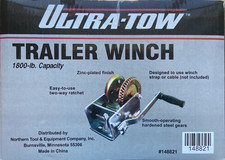 Ultra-tow Trailer Winch 1800 Lb Zinc Two Speed Ratchet 148821 New In Box