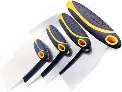 4-Piece Set of Stainless Steel Body Filler and Putty Spreaders/Scraper - (1681)