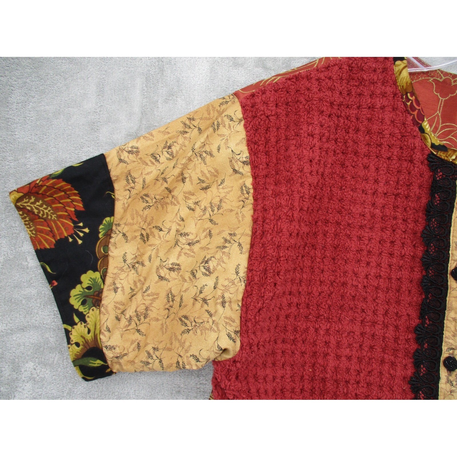 Upcycled Jacket Womens Medium Patchwork Cottage A… - image 6