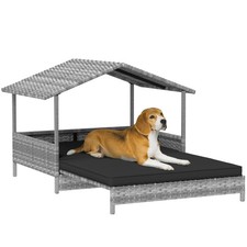 Extendable Rattan Dog House Waterproof Roof