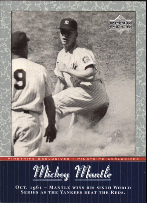 2001 Upper Deck Baseball "Pinstripe Exclusives DiMaggio and Mantle Insert Cards