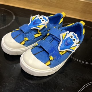 Clarks City Nemo Dory Size 9F boys Blue Canvas Shoes Trainers 9 F