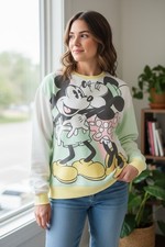 Vintage Disney Mickey and Minnie Mouse Oversized Pastel Sweatshirt 3X Disneyana