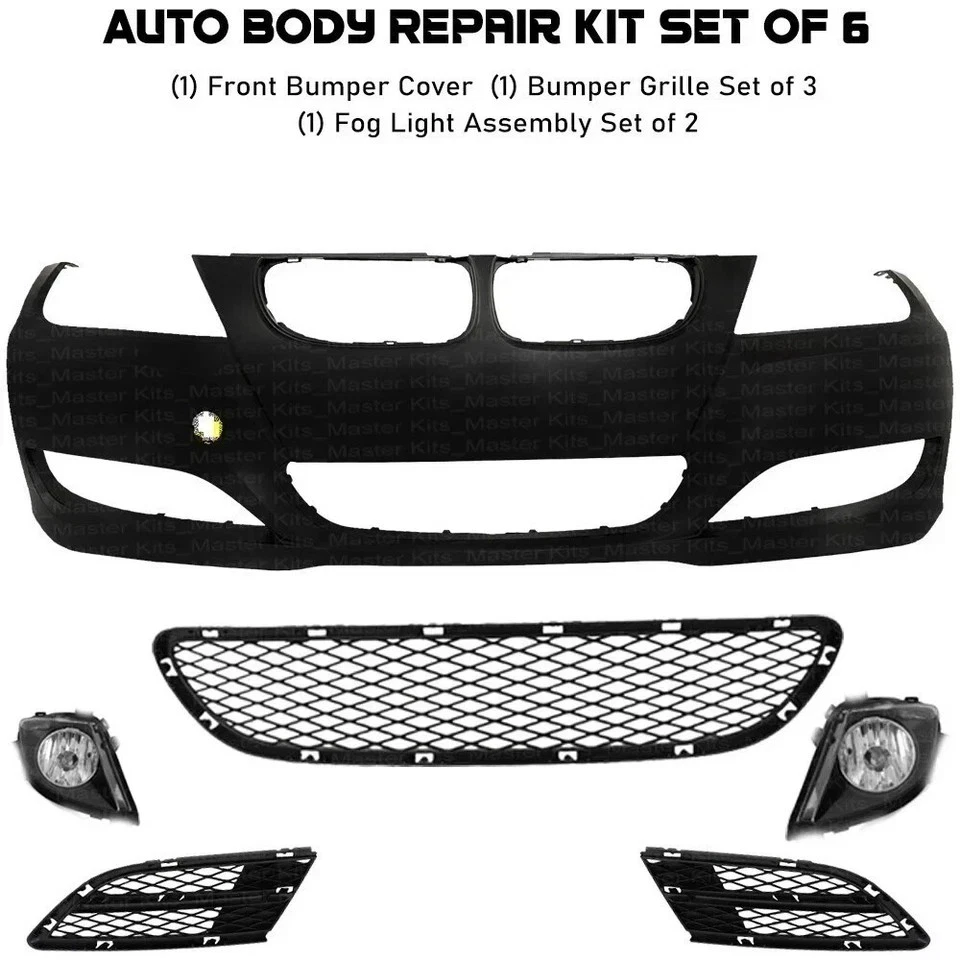 Front Bumper Cover & Fog Light Assembly For 2009-2011 BMW 328i Sedan Wagon Foto 2 de 4