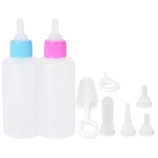 Blue Pet Milk Bottle Kit 2Sets Reusable PP Silicone Nursing Bottles