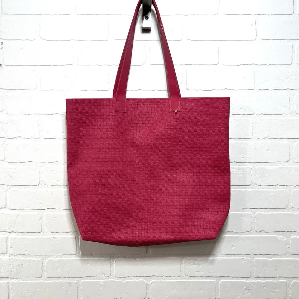 Bolso de Mano Grande Bath & Body Works Rosa Brillante Tejido Bolso de Playa  Foto 3 de 4