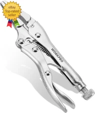 WORKPRO 4-1/2 Inch Mini Long Nose Locking Pliers, Chromium-Vanadium Steel Lockin