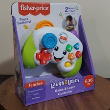 Fisher-Price Laugh and learn Game Controller Green and White WITH BATTERIES NEW