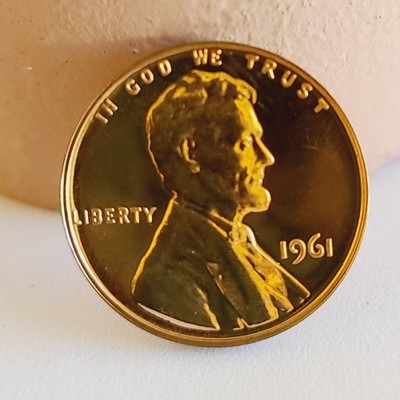 1961 Lincoln Penny US One Cent Coin Lincoln Memorial Brilliant Uncirculated