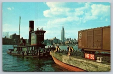 Brooklyn Eastern District Terminal Tug Invincible East River 1956 Postcard