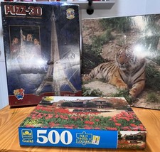 3 New Puzzles. Tiger, 3D Eiffel Tower, And House With Tulips