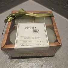 Sage Green Debi Lilly Candles Set of 4, Scent Morning Dew