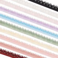 10Pcs 20 Yards Nylon Elastic Lace Trim Ribbons, 10 Colors 1/2 Inch Wide Flower E