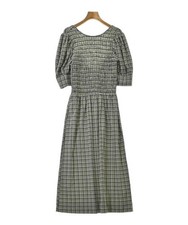 Ganni Dresses BeigexBlack(Check Pattern) 34(Approx. XS) 2200659161116