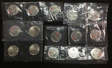 Lot (15) Canadian 2012 TECUMSEH (13) 2013 Whale (2) Quater Dollar Coins BU