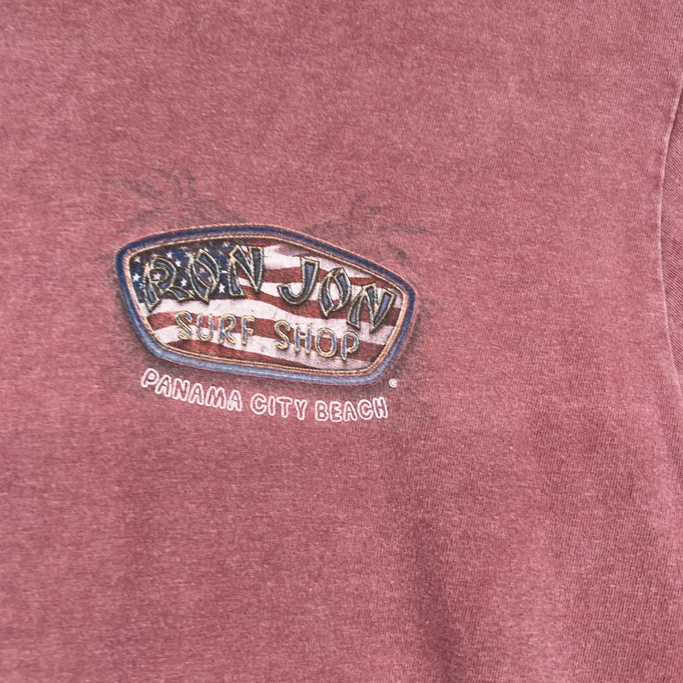 Camisa Ron Jon Surf Shop Para Hombre Grande Roja Colores Cómodos Bandera de EE. UU. Ciudad de Panamá Playa Foto 4 de 4