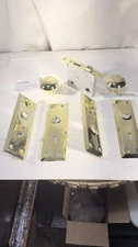 Lot Bright brass plated door plate and knobs mortise vintage style G