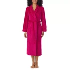 DKNY Women's Pink Plush Dressing Gown Robe Shawl Collar Long Nightwear S
