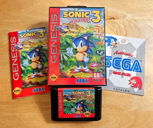 Sega Genesis (CIB) - Sonic the Hedgehog 3- COMPLETE Game, Box, Manual + CATALOG