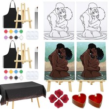 Date Night Painting Kit for Couples Sip and Paint Kit for Adults Couples Pre ...