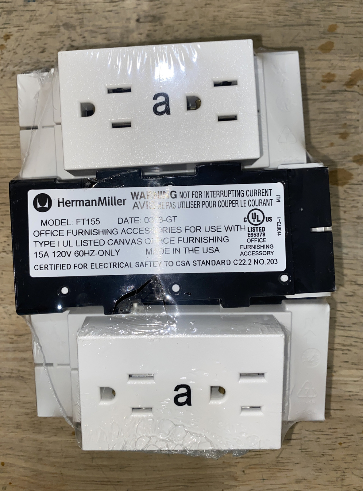 Herman Miller Canvas Office FT155 - A - Circuit Receptacles for (Pack of Six)