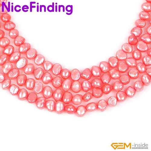Cuentas de piedra de forma libre de perlas de agua dulce multicolor de 6-7 mm para hacer joyas 15" NF - Imagen 18 de 53