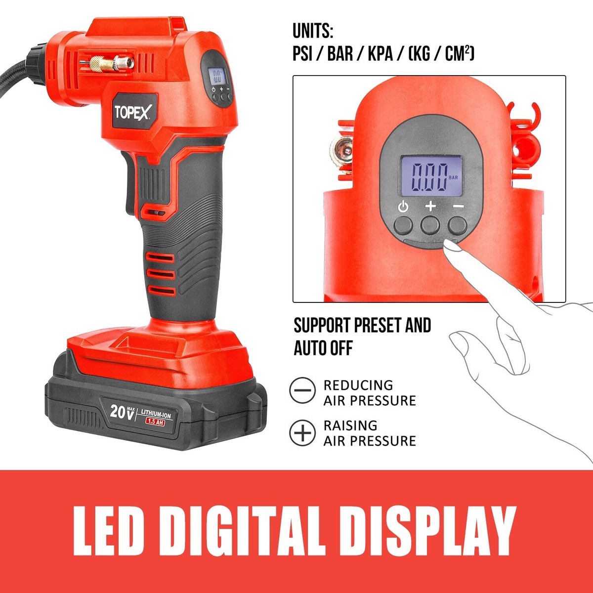 Cordless Inflator Workzone 20v 20v Workzone Xfinity Air Compressor