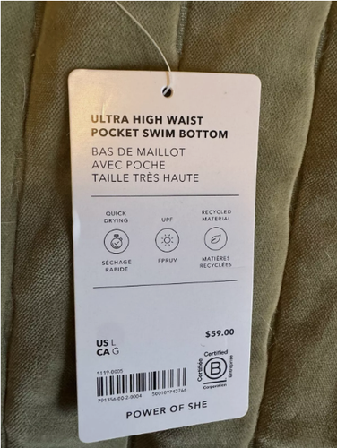 Athleta Swim Large Square Neck V Bikini Top & Ultra High Waist Pocket Bottom - Picture 6 of 9