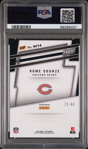 2024 NATIONAL ROME ODUNZE VIP GOLD ROOKIES | #15/44 PSA 8 (RC) JERSEY MATCH - Picture 2 of 3
